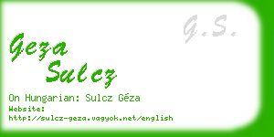geza sulcz business card