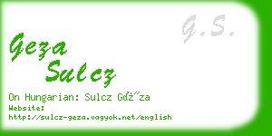 geza sulcz business card